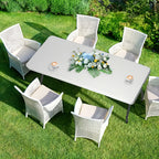 Folding Table 4ft 6ft Lightweight Portable Table Indoor Outdoor Picnic Camping Board Game with Carrying Handle Locks White