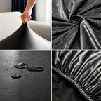 Dining Chair Covers Waterproof PU Leather Stretch Slipcover Set of 4 or 6 | Oil-Proof Universal Chair Protector for Dining Room Kitchen Hotel, 9 Colors