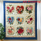 Heart Floral Print Flannel Throw Blanket Ultra Soft 2D Print All Season Comfort for Sofa Home Office Car Travel Birthday Holiday Gift 5 Sizes