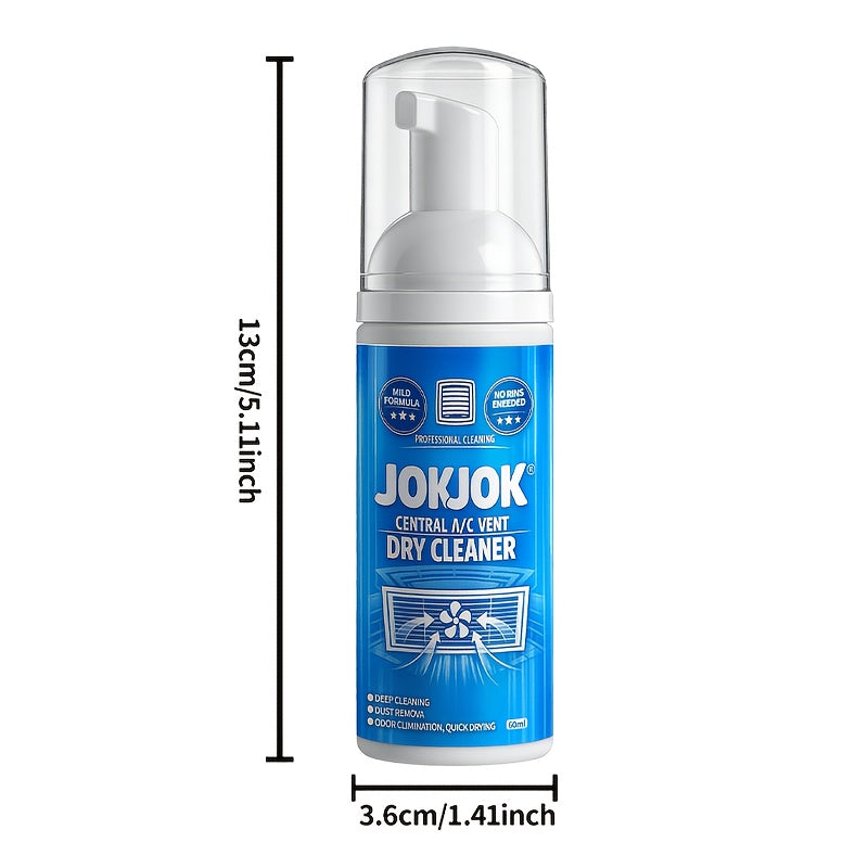 Air Conditioner Foam Cleaner No Disassembly 60ml for Central AC Vent Coil Internal System Dissolves Dirt Dust Mold Works on RV Window Mini-Split AC Units