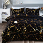 Duvet Cover Set Queen King Twin Full - Bronzing Texture Soft Breathable Bedding, 3-Piece with Pillowcases, All-Season Luxury Bedroom Decor, White Khaki Black