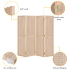5 FT Freestanding Pegboard Room Divider | Wood Folding Privacy Screen & Display Board Organizer with Support Feet – White, Black, Natural, Grey | Craft Shows, Retail & Home
