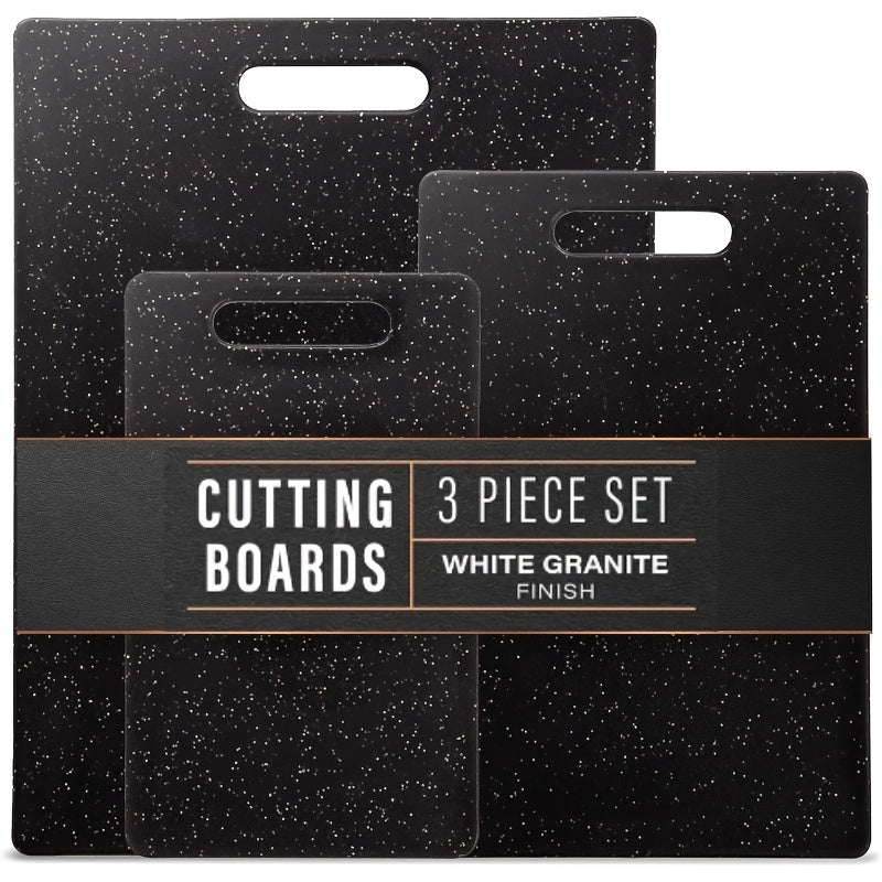 Cutting Board Set 3-Piece Wheat Straw with Granite Pattern – Dual-Sided Dishwasher Safe Chopping Boards for Home Kitchen, Multipurpose Food Prep Tray & Charcuterie Serving Board
