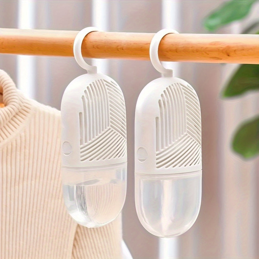 Reusable Dehumidifier Bags 6pcs with Hooks Hanging Moisture Absorber Mildew Resistant for Closet Bedroom Bathroom No Electricity White