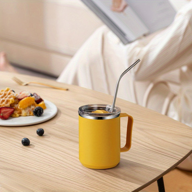 Insulated Coffee Mug with Handle and Lid – Stainless Steel Double Wall Vacuum Travel Mug for Office, Outdoor & Back to School