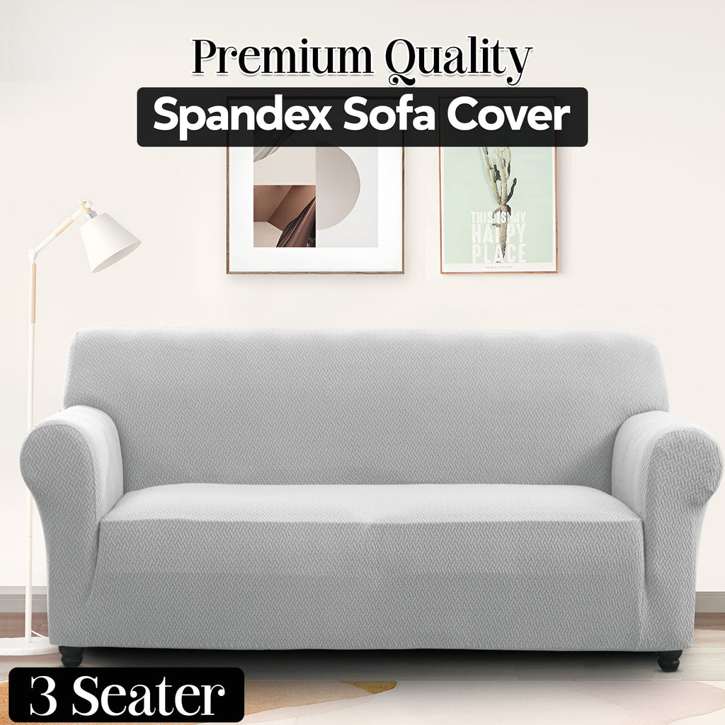 Plush Thick Spandex Sofa Cover Elastic Bottom – Soft Stretchable Couch Slipcover, Non-Slip, Machine Washable, 6 Colors, 2/3 Seater, Living Room Apartment Office Home Decor