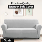 Plush Thick Spandex Sofa Cover Elastic Bottom – Soft Stretchable Couch Slipcover, Non-Slip, Machine Washable, 6 Colors, 2/3 Seater, Living Room Apartment Office Home Decor
