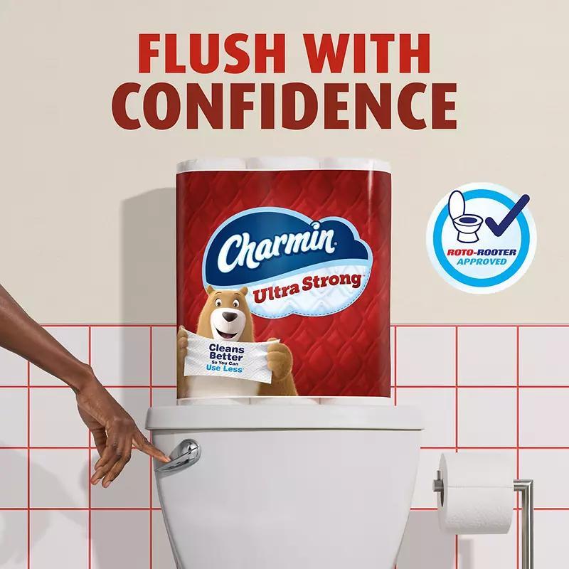Charmin Ultra Strong Toilet Paper 30 Mega Rolls 242 Sheets Per Roll – 2-Ply Bulk Bath Tissue, Tear-Resistant, Septic Safe & Clog Safe for Home & Family Bathrooms