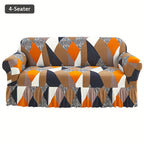 Printed Skirt Elastic Sofa Cover Full Wrap – Universal Fiber Fabric All-Season Couch Slipcover Protector for Living Room, Single 2-Seater 3-Seater 4-Seater