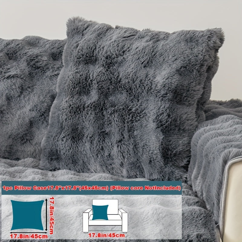 Faux Rabbit Fur Plush Sofa Cover Thick Milkskin Split Slipcover Cozy Winter Warmth Pet Friendly Machine Washable 1 2 3 4 Seater Living Room Bedroom Office