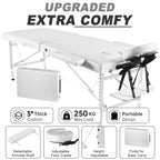 Portable Folding Massage Table Professional Lash Bed, Height Adjustable 8-Level Aluminium Legs, 30.9" Wide Tiltable Headrest for Spa Salon Tattoo Home Beauty