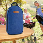 Camping Kitchen Utensil Set 17pcs Stainless Steel Outdoor Cooking & BBQ Utensils with Storage Bag - Portable Camping Cookware Accessories for Travel Picnic RV Barbecue Party, Bohemian/Black/Blue