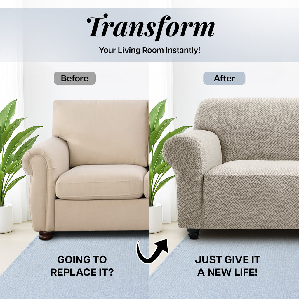 Elastic Stretch Sofa Cover Spandex – Non-Slip Couch Slipcover, Pet-Friendly, Machine Washable, All-Season, 7 Colors, 1/2/3 Seater, Living Room Bedroom Office Home Decor