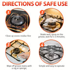 Heavy Duty Oven and Metal Cleaning Spray Powerful Degreaser for Stubborn Grease on Ovens Stovetops Pots Pans Fast-Acting Formula with Towel 1.69 oz