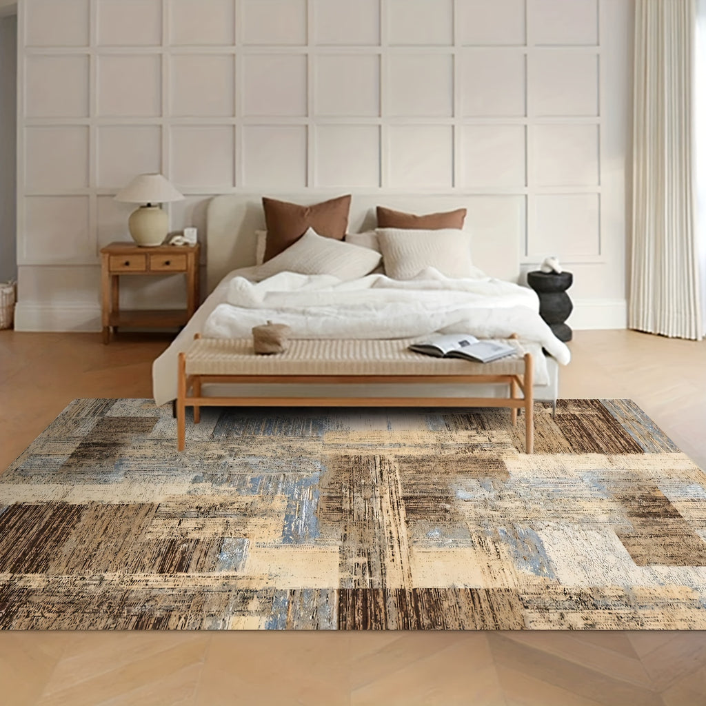 Abstract Area Rug for Living Room Indoor Outdoor - Retro Ink Watercolor Design, Anti-Slip Backing, Four Seasons Durable Floor Mat, Multiple Sizes