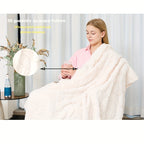 Geometric Pattern Throw Blanket Soft Fluffy Cozy Warm 3D Design Blanket for Couch Sofa Bed Camping Travel Lightweight Flannel Blanket White Blue Grey Multiple Sizes