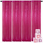 Sequin Curtains Backdrop 4 & 6 Panels 2x8FT - Shimmer Glitter Party Backdrop Curtain for Wedding Birthday Bachelorette Photo Booth, 25 Colors Reusable Event Decoration