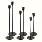 Candlestick Holders Set of 6 Pink & Gold Taper Candle Holders Decorative for Home Decor Weddings Dining Table Parties Anniversaries Elegant Centerpiece