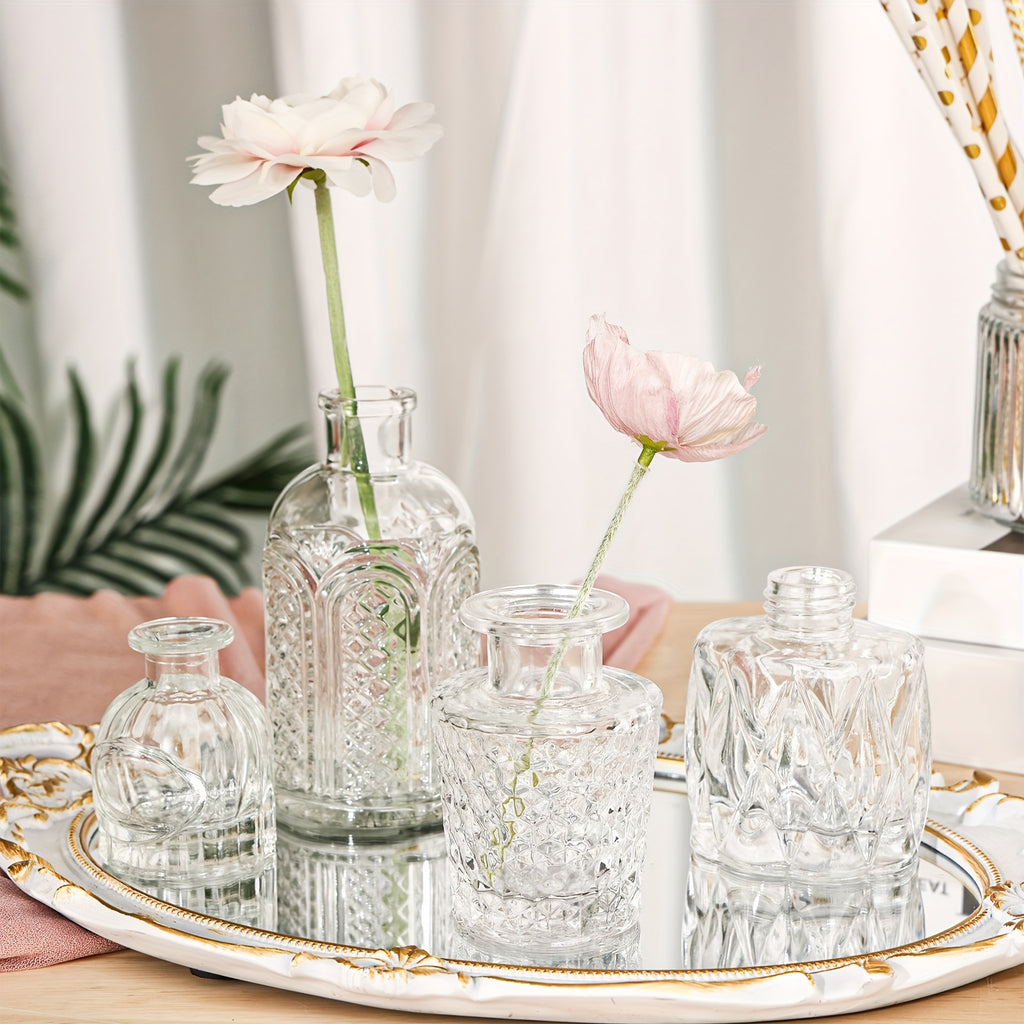 Glass Bud Vases Bulk Set 64 Pieces Multi-Size – Clear Flower Vases for Wedding Centerpieces, Home Table Decor & Bridal Party