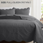 Luxury Quilted Bedspread Set 3 Piece Floral Coverlet with Pillow Shams Breathable Lightweight All Season - Twin Queen King California King 16 Colors