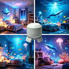 LED Ocean Night Light Projector with 360° Rotation – Dynamic Wave Projection, Soft Eye-Care Light, Sleep Aid Lamp for Bedroom, Living Room, Kids Room & Game Room – Portable Home Decor Gift