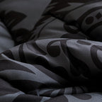 Skull Quilt Set 3 Pcs – Black & Gray Digital Print Comforter with 2 Pillowcases, 180GSM Soft Breathable Bedding for Twin Full Queen King Dorm & Bedroom Decor