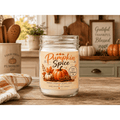 Pumpkin Spice Soy Wax Candle 8oz Mason Jar Fall Candle 30-40 Hour Burn Natural Soy Cotton Wick Phthalate Free Vegan Holiday Home Fragrance