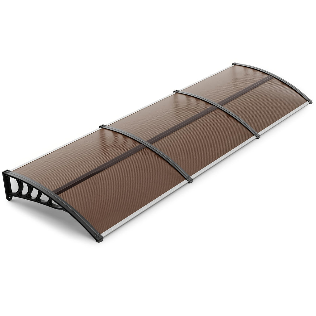 Polycarbonate Door Window Awning Canopy UPF50+ UV Rain Snow Protection Outdoor Entry Overhang 80x40 120x40 Hollow Sheet Clear Brown
