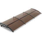 Polycarbonate Door Window Awning Canopy UPF50+ UV Rain Snow Protection Outdoor Entry Overhang 80x40 120x40 Hollow Sheet Clear Brown