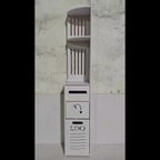 47-Inch Slim Floor Bathroom Storage Cabinet with Toilet Paper Holder & Hidden Trash Can – Narrow PVC Space-Saving Organizer Shelf for Small Bathroom, Apartment, Dorm, Kitchen, Laundry Room & Entryway
