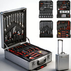 52-Piece Professional Tool Set Toolbox – Multi-Function Portable Home & Car Repair Kit for Enthusiasts and Professionals, Gift for Men, White Black Red