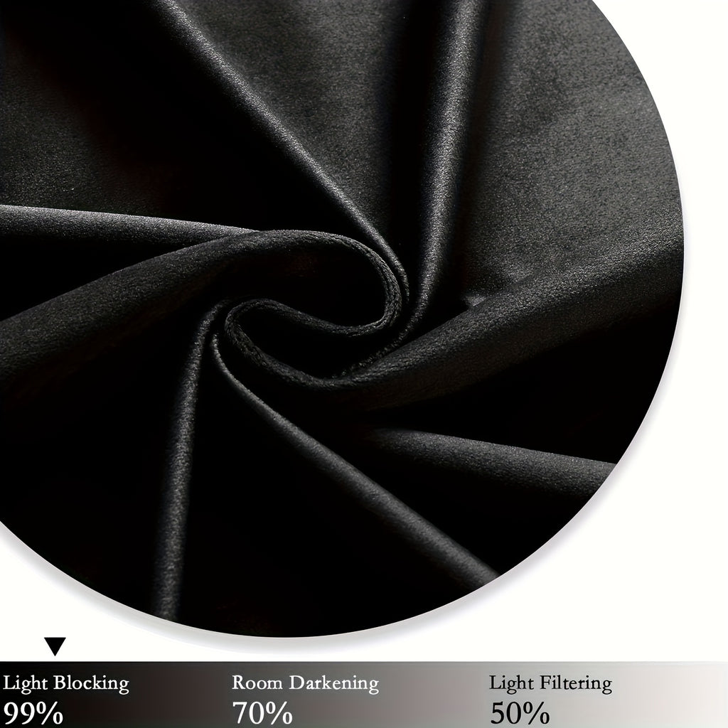 Velvet Curtains 52” Wide – Soft Grommet Thermal Insulated Light Filtering Velvet Window Panels for Bedroom | 2-Panel Set in 14 Colors & 7 Lengths