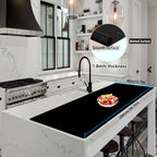 Silicone Kitchen Counter Mat Extra Large, Nonslip Heat Resistant Countertop Protector, Nonstick Waterproof Craft Mat & Table Placemat, Multi-Size in Gray, Black & Translucent