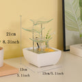 Glass Desktop Water Fountain with LED Lighting – USB-Powered Soothing Tabletop Waterfall Decor, Lotus Design, Serene Ambiance for Living Room, Bedroom, Office & Business Gifts