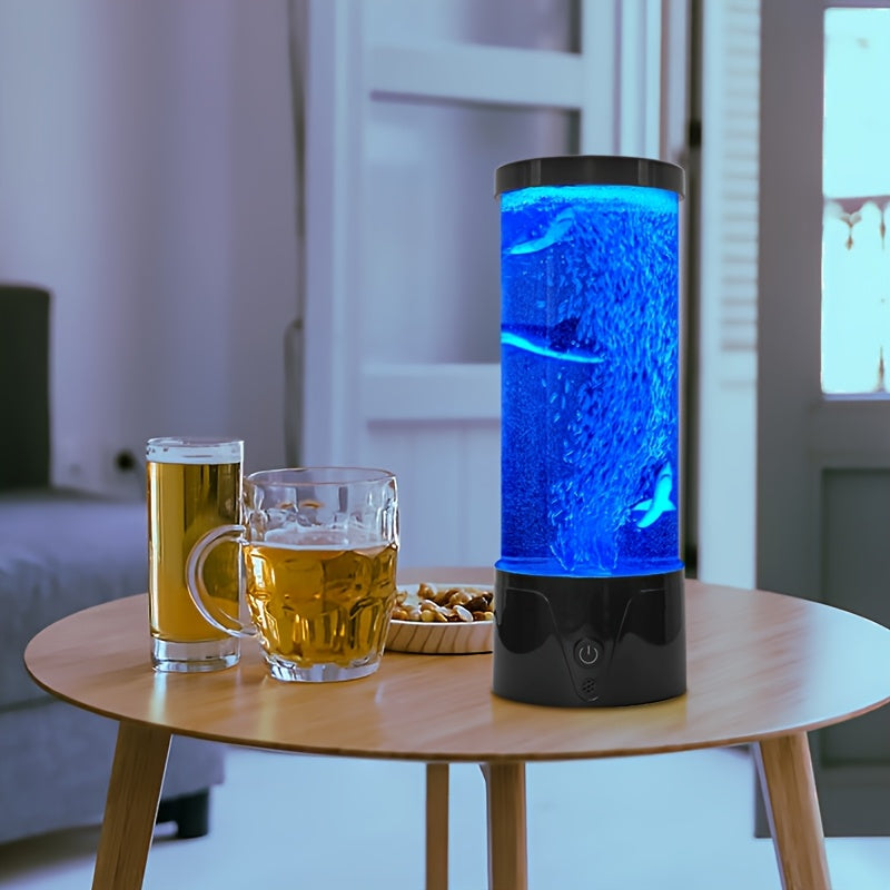 Bubble Fish Lava Lamp 17 Colors 4 Modes LED Artificial Fish Tank Night Light – Battery & USB Powered Mini Bubble Lamp with Remote for Room Decor & Gifts