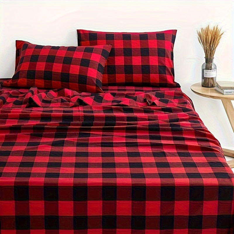 Deep Pocket Printed Sheet Set 3 or 4 Piece Breathable Cool Sheets Luxury Hotel Bedding Soft Wrinkle-Resistant Twin Full Queen King Cal King - Buffalo Check Botanical Florence Paisley Patterns