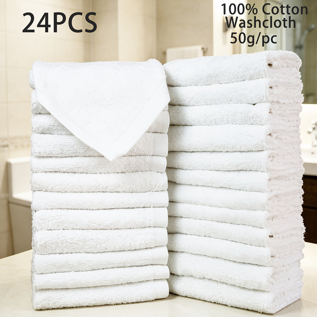 Washcloths Set 100% Cotton Flannel – Soft Highly Absorbent Face Cloths & Fingertip Towels – 12, 24 or 60 Pack for Bathroom, Facial Care, Gym & Spa