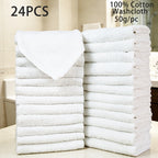 Washcloths Set 100% Cotton Flannel – Soft Highly Absorbent Face Cloths & Fingertip Towels – 12, 24 or 60 Pack for Bathroom, Facial Care, Gym & Spa