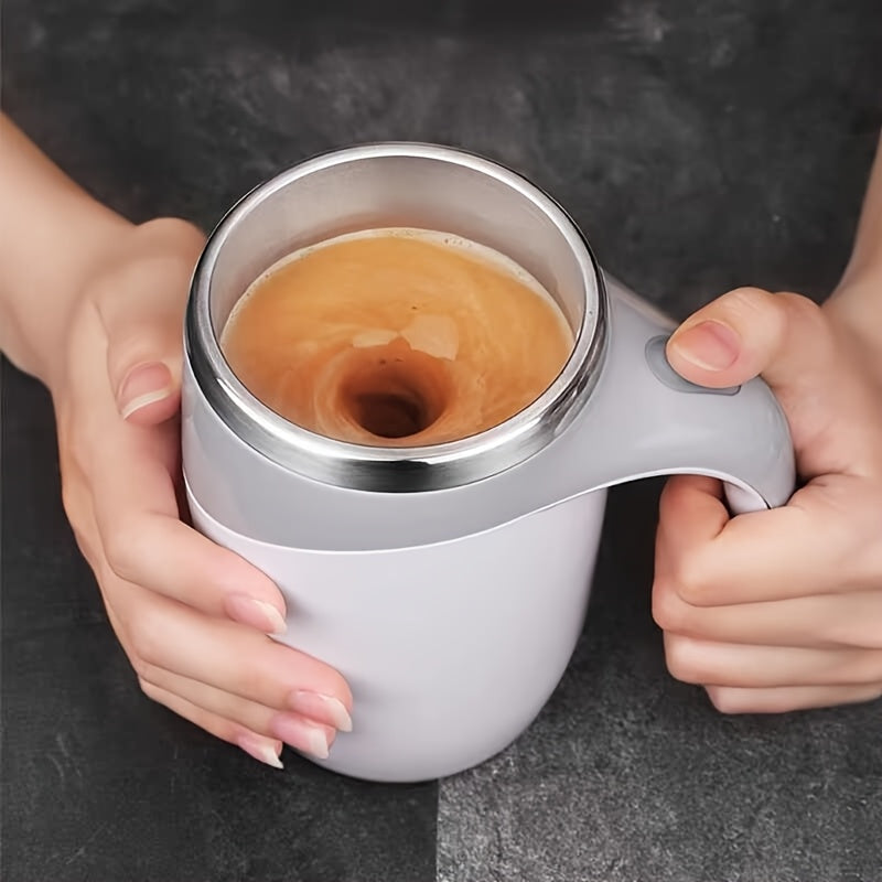 Self Stirring Coffee Cup 8.45oz Automatic - One Button Electric Mixing Mug with Lid, Reusable Travel Cup for Coffee, Milk & Protein Powder, Style A & B, Perfect Christmas Gift
