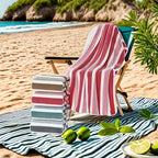 Classic Striped Bath Towel Set – 9 or 15 Piece No-Hair-Loss Super Absorbent Two-Color Towel Bundle | Large Bath Towels, Face Towels & Hand Towels for Bathroom & Beach