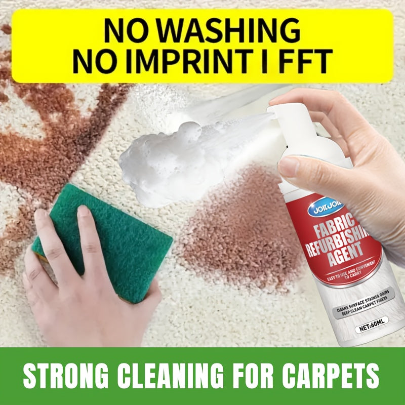 JOKJOK Professional Fabric & Upholstery Cleaner Spray 2.03 oz with Cleaning Towel – Glycerin-Based, Surfactant-Free Deep Stain Remover for Carpets, Sofas & Car Interiors
