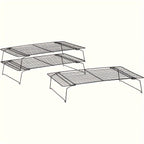 Collapsible Stackable Baking Cooling Racks Set of 3 – Space-Saving Foldable Wire Rack for Cookies, Cakes & Bread | Essential Kitchen Baking Tool