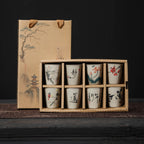 Chinese Ceramic Tea Cups 8pcs – Porcelain Cup & Saucer Combo for Tea Lovers | Elegant Wedding Favors & Cultural Gifts