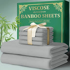 4-Piece Bamboo Bed Sheet Set | 2200TC Deep Pocket, Cooling & Breathable