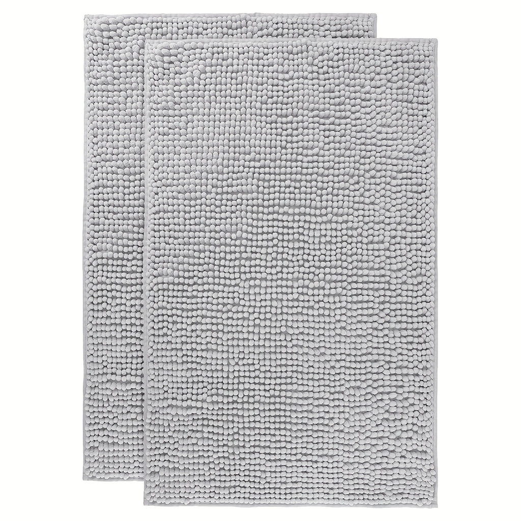 Chenille Bathroom Rug Extra Soft Absorbent Bath Mats for Bathroom Floor – Non-Slip, Water Absorbent, Machine Washable Bath Mat