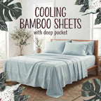 Bamboo Fiber 4-Piece Bedding Set Hypoallergenic Temperature Regulating Deep Pocket - Wrinkle Free All Season Bed Set Twin Full Queen King 12 Colors