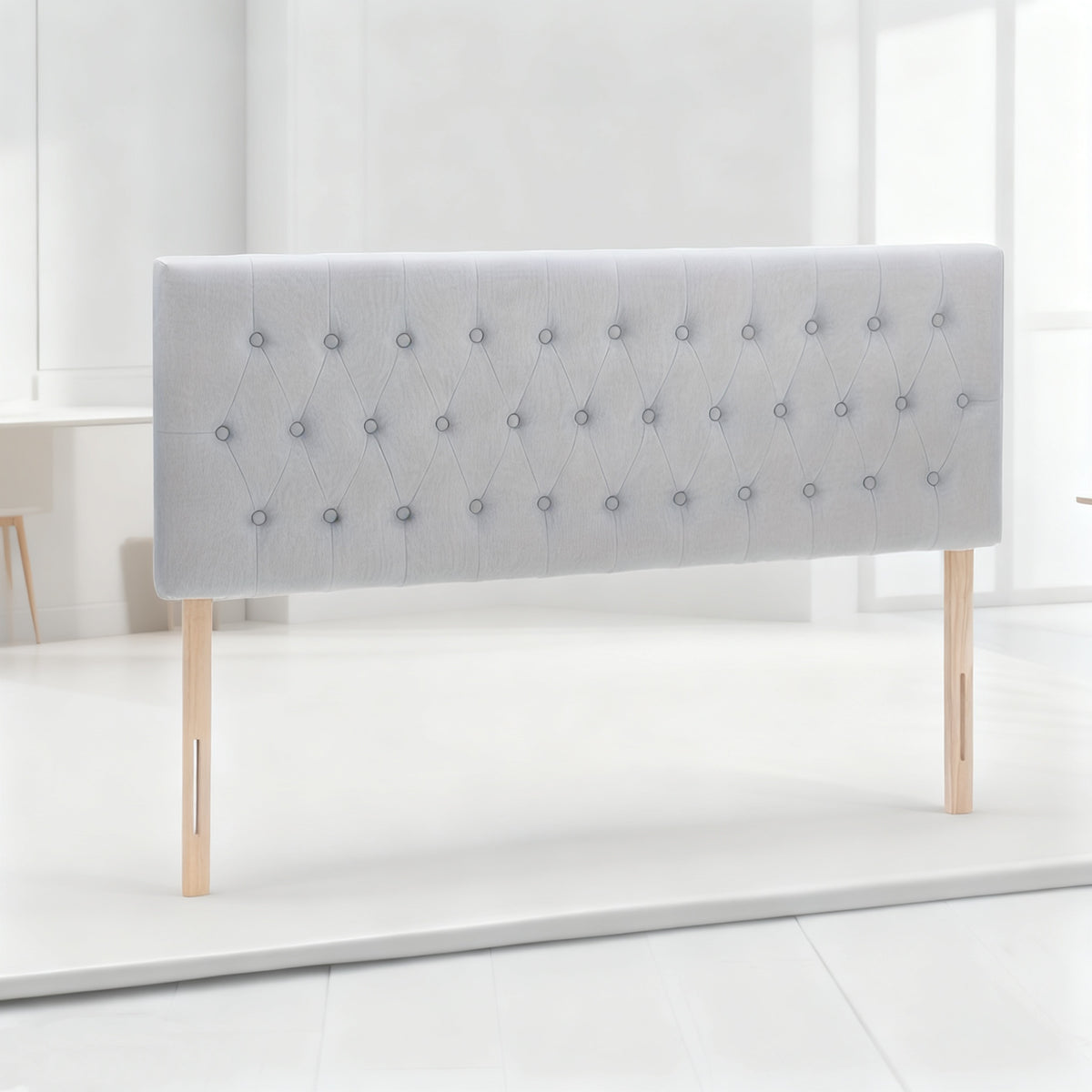 Tufted Upholstered Headboard – Premium Linen Fabric, Adjustable Height 37–51”, Solid Wood Frame | Twin & Queen | Gray & Beige