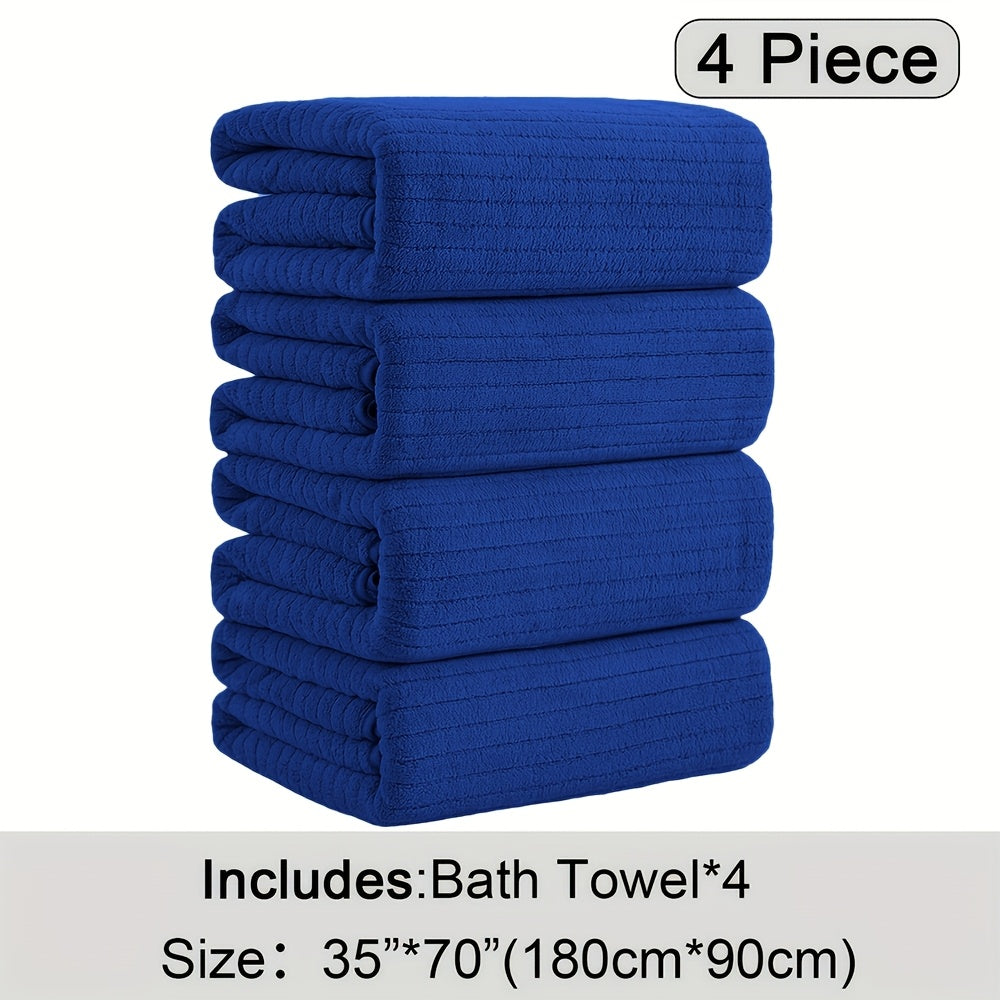 Oversized Bath Towel Set 4 Piece 35x71 Inch – Ultra Soft Quick-Dry Absorbent Microfiber Towels for Bathroom Spa Gym Travel, 10 Colors