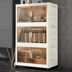 Stackable Foldable Storage Cabinet with Lids – Rolling Wardrobe Organizer 3/4/5/6 Tier with Magnetic Doors, 360° Wheels & Handles for Bedroom, Closet, Kitchen & Office