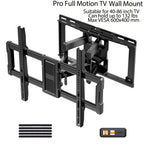Full Motion TV Wall Mount for 37–86 Inch TVs, Heavy Duty Articulating Bracket, Swivel & Tilt, VESA 600x400mm, Holds Up to 100 lbs